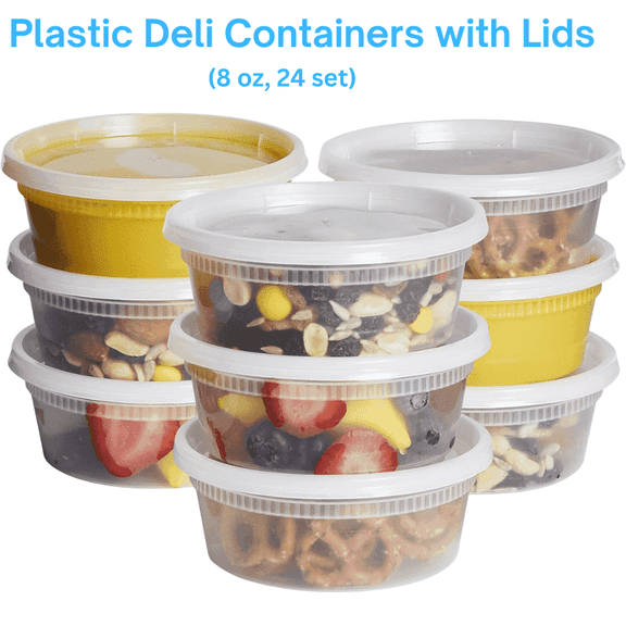 Apmax Group Inc Clear Plastic Airtight Candy Food Storage Containers (24 Count-8oz)