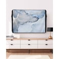 thumbnail image 3 of Outdoor TV Cover 40 to 43 Inch Weatherproof, Blue Marble Texture Waterproof TV Screen Protector for Outside Decor with Zipper and Pocket 40"L x 25"H , Abstract Silver Lines, 3 of 7