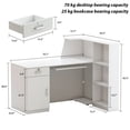 thumbnail image 5 of OXYLIFE Bureau de Réception en Bois en Forme de L, Comptoir de Réception avec Plateau pour Clavier pour Bureau Boutique Hall, 5 of 5