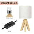 thumbnail image 4 of Wooden Tripod Nightstand Lamps With Linen Shade Set Of 2, 4 of 6