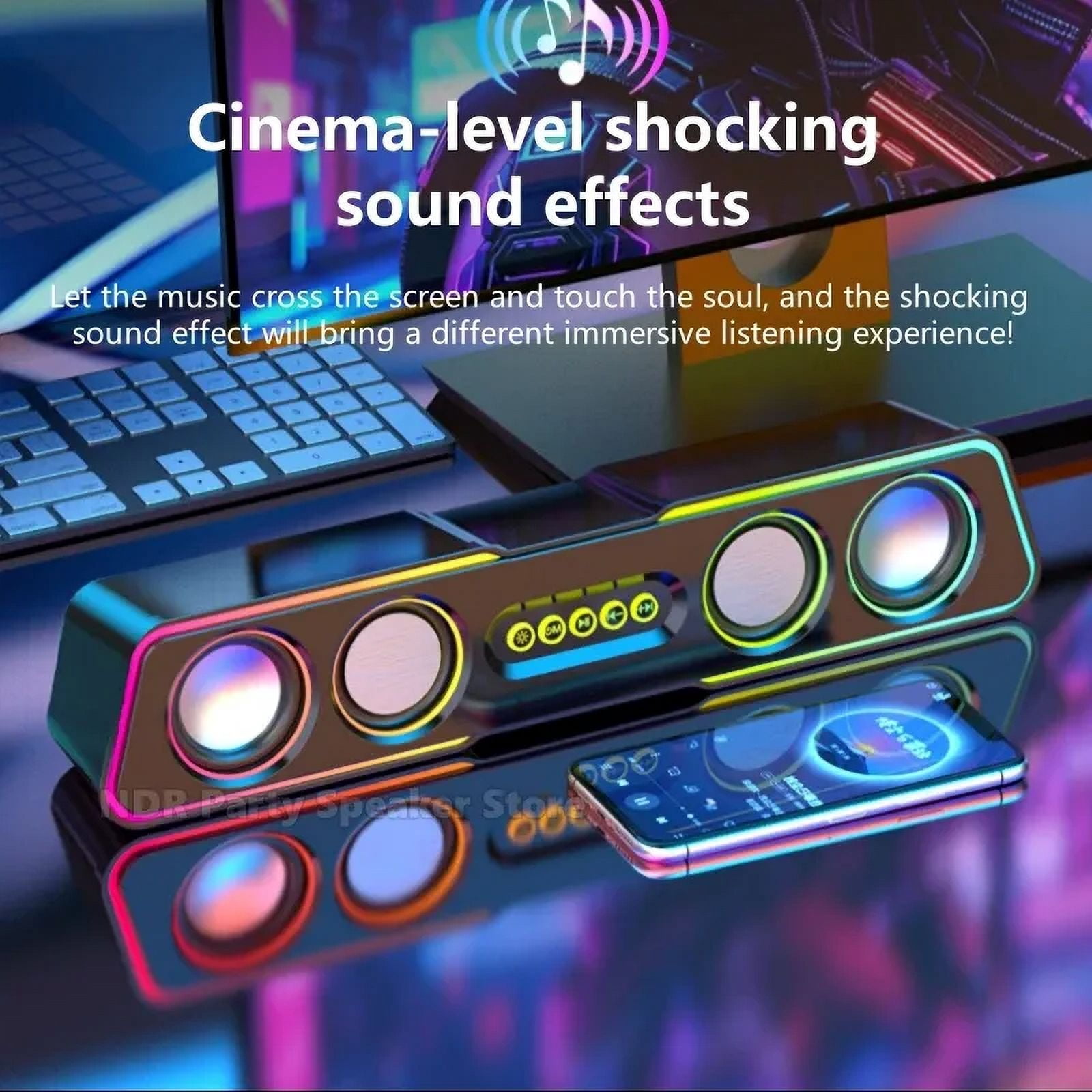 Wired Bluetooth Speakers, Black
