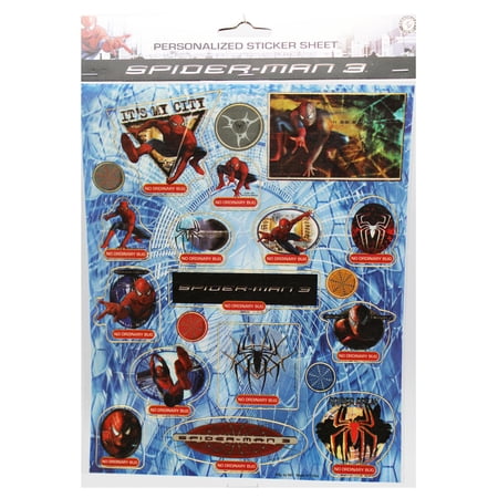 Large Spider-Man 3 Sticker – No Ordinary Bug Assorted Spiderman Movie Stickers (20 Stickers)