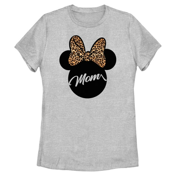 Womens Minnie Mouse Mom Leopard Bow T Shirt
