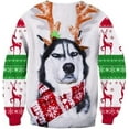 thumbnail image 5 of Ugly Christmas Sweater for Family Light Up LED Husky Dog 3D Printed Sweatshirt Tops Unisex Pullover Shirts Women Men Child, 5 of 5