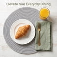 thumbnail image 5 of Unique Bargains Placemats Set of 4 Cotton Round Placemats for Dining Table Light Gray, 5 of 7