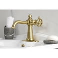thumbnail image 3 of Kingston Brass KSD3547RKZ Wendell One-Handle Single-Hole Bathroom Faucet with Knurled Handle and Push Pop-Up Drain, Brushed Brass, 3 of 6