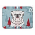 thumbnail image 1 of Winter Holiday White English Bulldog Machine Washable Memory Foam Mat, 1 of 1