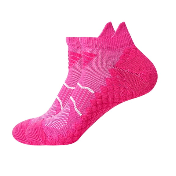 LNWUY Ankle Running Socks For Men and Women, Athletic Wicking Thick Soft Breathable Low Cut With Tab Casual Sports Socks Pink Free Size