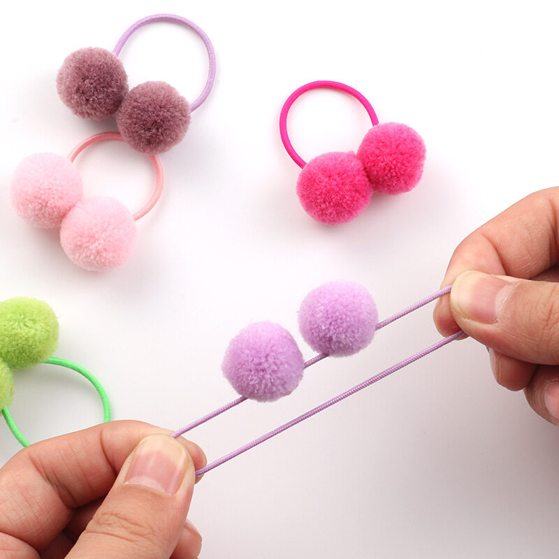 Peaoy 40PCS Baby Hair Ties for Infants Toddler Girls Cute Small Fuzzy Pom Pom Hair Ties Pom Ball Rubber Bands Elastic Ponytail Holders - image 3 of 5