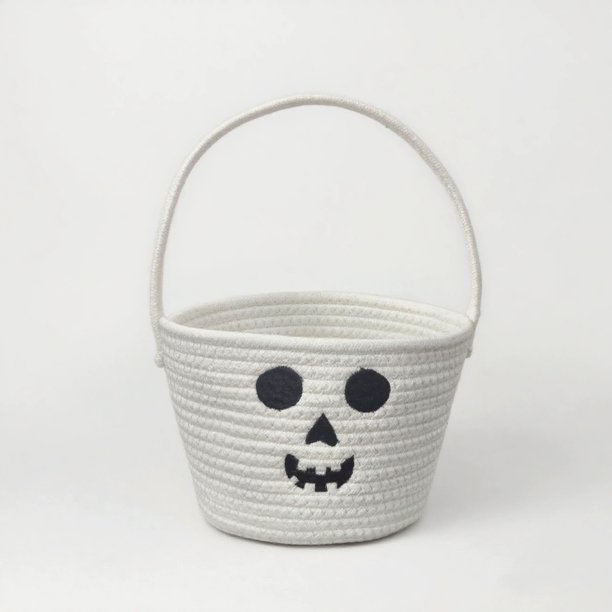 Seyotauo Halloween Basket for Kids, Trick or Treat Basket, Cute Candy Bucket, Small Baskets for Girls/Boys Gift Baskets Empty