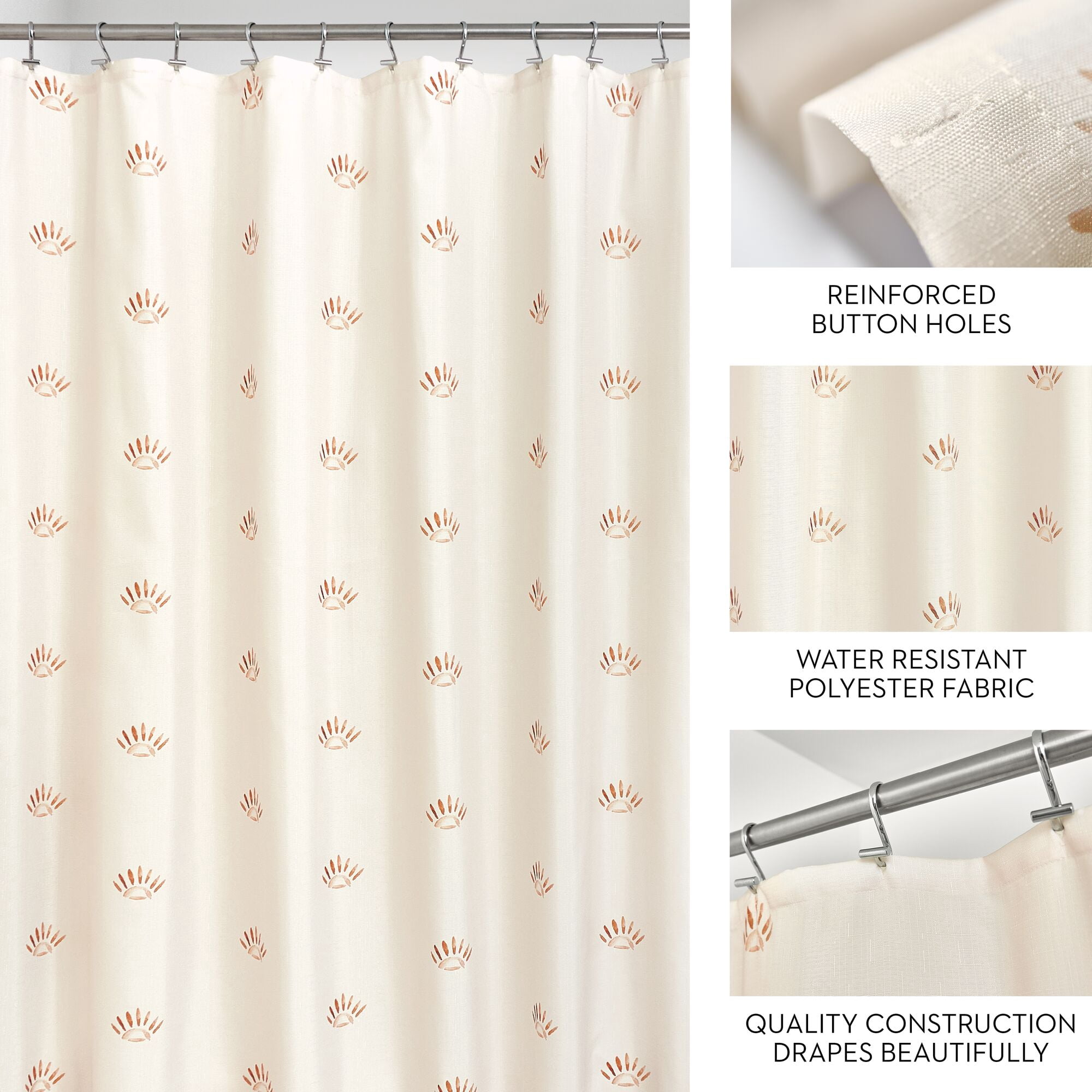 iDesign Sunrise Polyester Shower Curtain, 72" x 72", Sunrise Yellow