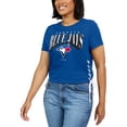 thumbnail image 4 of Women's WEAR by Erin Andrews Royal Toronto Blue Jays Side Lace-Up Cropped T-Shirt, 4 of 4