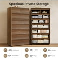 thumbnail image 3 of Tall Dresser for Bedroom, Modern 8 Drawers Dressers, Wood Wave Surface Chests of Drawers for Closet Hallway, Brown, 3 of 9
