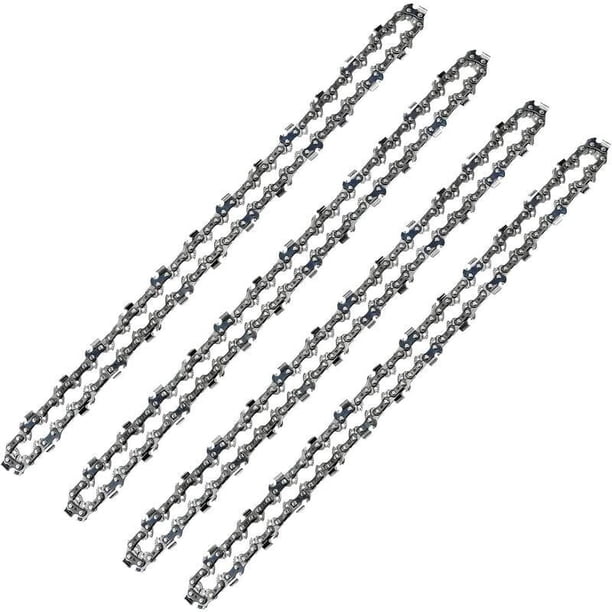 Chaîne de tronçonneuse 52 Maillons, Paso de 3/8" LP, Jauge 050" (1,3 mm) Faible Rebond (Low-Kickback), Lote de 4 Chaînes de Tronçonneuse 52 Entraineurs pour Guide-Chaîne de 14" (35 cm)