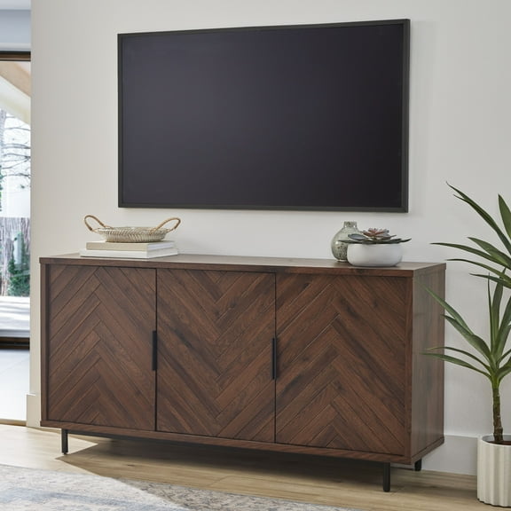 Better Homes & Gardens Wyatt Geo TV Stand for TVs up to 70",  Walnut Finish