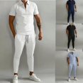thumbnail image 2 of Camisa casual de manga larga con cuello de algodón puro para hombres de Europa y Estados Unidos, moda retro de otoño, vacaciones, dos conjuntos, 2 of 5