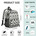 thumbnail image 2 of Artistic Student Backpack – Vintage Fashion with Abstract Tribal Style, Ink and Sketch Geometric Plaid Design, Rustic Aesthetic Bag, 2 of 6