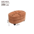 thumbnail image 5 of litvz Oval Ottoman Coffee Table with Storage, Modern Chenille Fabric Small Foot Rest for Chair, 3-in-1 Multi-Functional Storage Ottoman with Tray Lid for Living Room, 5 of 9
