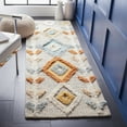 thumbnail image 2 of SAFAVIEH Kenya Leandre Southwestern Wool Runner Rug, Grey/Blue, 2'3" x 8', 2 of 10