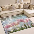 thumbnail image 2 of Non-Slip Polyester Rug 63x48in & 80x58in - Plush Memory Foam Floor Mat, Absorbent, Fade Resistant, Machine Washable for Living Room, Bedroom, Entryway，Pink Tulip, 2 of 7
