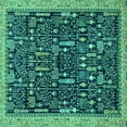 thumbnail image 1 of Ahgly Company Indoor Square Abstract Turquoise Blue Modern Area Rugs, 8' Square, 1 of 4