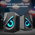 thumbnail image 4 of SDNall Light Emitting Computer Speaker USB Mobile Phone Laptop Desktop Mini Speaker Hifi Stereo Sound Cable Subwoofer Computer Audio 2 Pcs, 4 of 9
