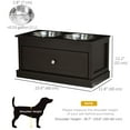 thumbnail image 3 of PawHut Elevated Dog Bowls with Storage Drawer for Large Dogs, Coffee, 3 of 10