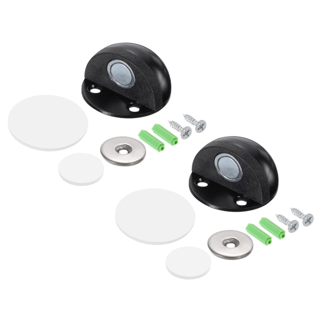 Tope de puerta magnético, 2 piezas de topes de puerta de acero inoxidable para el suelo, negro