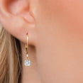 thumbnail image 3 of Gem Stone King 14K Yellow Gold White Moissanite Earrings for Women | 0.66 Cttw | Gemstone Birthstone | Round 4.5MM, 3 of 7