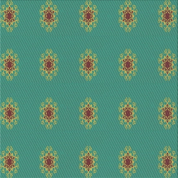 Ahgly Company Machine Washable Indoor Square Transitional Emerald Green Area Rugs, 3' Square