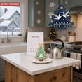 thumbnail image 4 of Stylish Metal Hanging Christmas Tree Wind Spinner - Dark Blue with Intricate White Snowflake & Star Patterns for Garden Decor, 4 of 6
