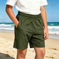 thumbnail image 6 of WAVSUF Kids Boys Shorts, Elastic Waist with Pockets Lightweight Summer Casual Trendy Shorts Army Green 7-8, 6 of 10