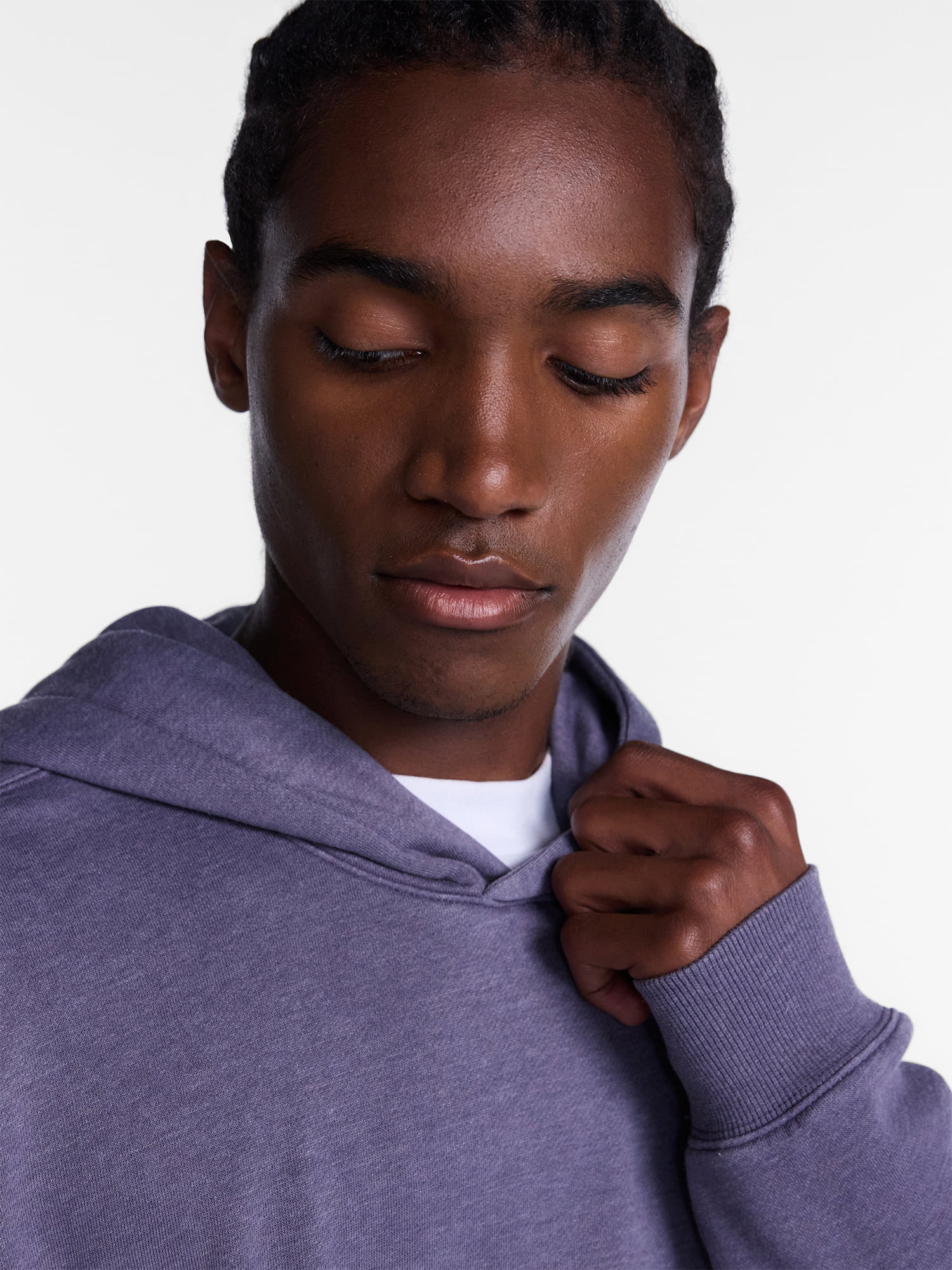 No Boundaries Boxy Fit Oversized Fleece Hoodie with Long Sleeves, Men's XS-4XLT