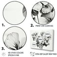 thumbnail image 3 of Designart "Black And White Geraniums In Minimalism" Geraniums Floater Framed Wall Art Living Room, 3 of 5