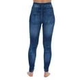 thumbnail image 3 of Just Love Women's Denim Wash Leggings - Stretchy and Comfortable Skinny Pants (Blue Basic with Pearls, X-Small / Small), 3 of 3