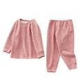thumbnail image 2 of Toddler Kids 2 Piece Outfits Fall Winter Tracksuits Light Fleece Lined Top and Pant Pajamas Set Boys Girls (9-12 Months, Pink), 2 of 7