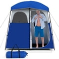 thumbnail image 1 of Costway Tienda de Ducha para Camping Dos Habitaciones Tienda de Privacidad Vestuario Portátil Carpa de Baño 210 cm x 106 cm x 222 cm Azul, 1 of 7