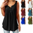 thumbnail image 1 of Camisetas Sin Mangas ANGGREK Fluidas para mujer Con Cuello En V de Poliéster plisadas ajuste holgado Transpirables, 1 of 6