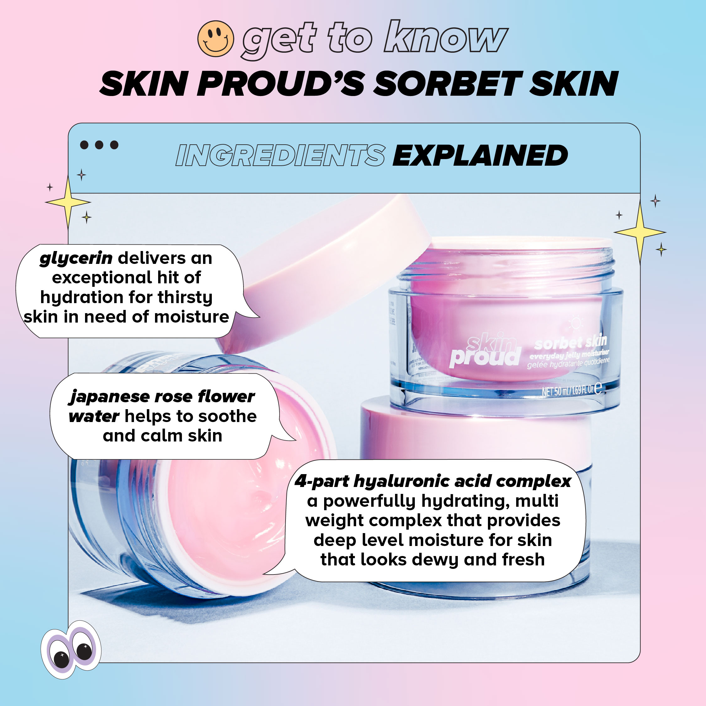 Skin Proud Sorbet Skin, Everyday Jelly Face Moisturizer with Hyaluronic Acid Complex, Oil-Free, 100% Vegan, 1.69 fl oz - image 3 of 12