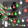 thumbnail image 1 of Guirnalda de luces con forma de globo navideño JMEXSUSS, rojo, blanco y verde, 1 of 1