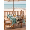 thumbnail image 2 of Outdoor Tablecloths with Umbrella Hole & Zipper, Teal Blue Brown 60 x102 Inch Rectangle Tablecloths, Rustic Farmhouse Dog Paw Vintage Waterproof Table Cloth, Patio/Pool/Picnic Table Covers, 2 of 8