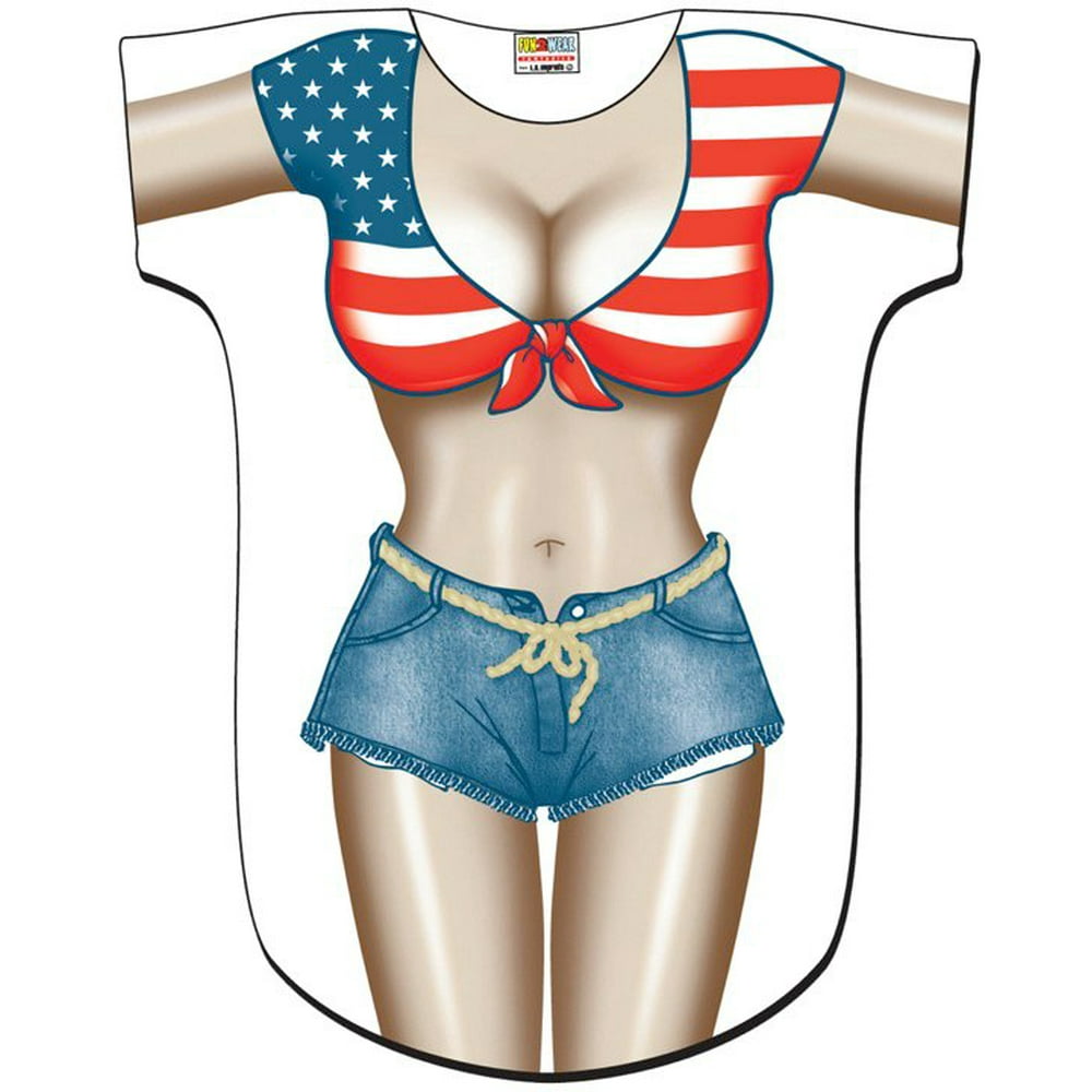 LA Imprints Miss America Bikini Body Tee Shirt CoverUp 6 (Plus Size)