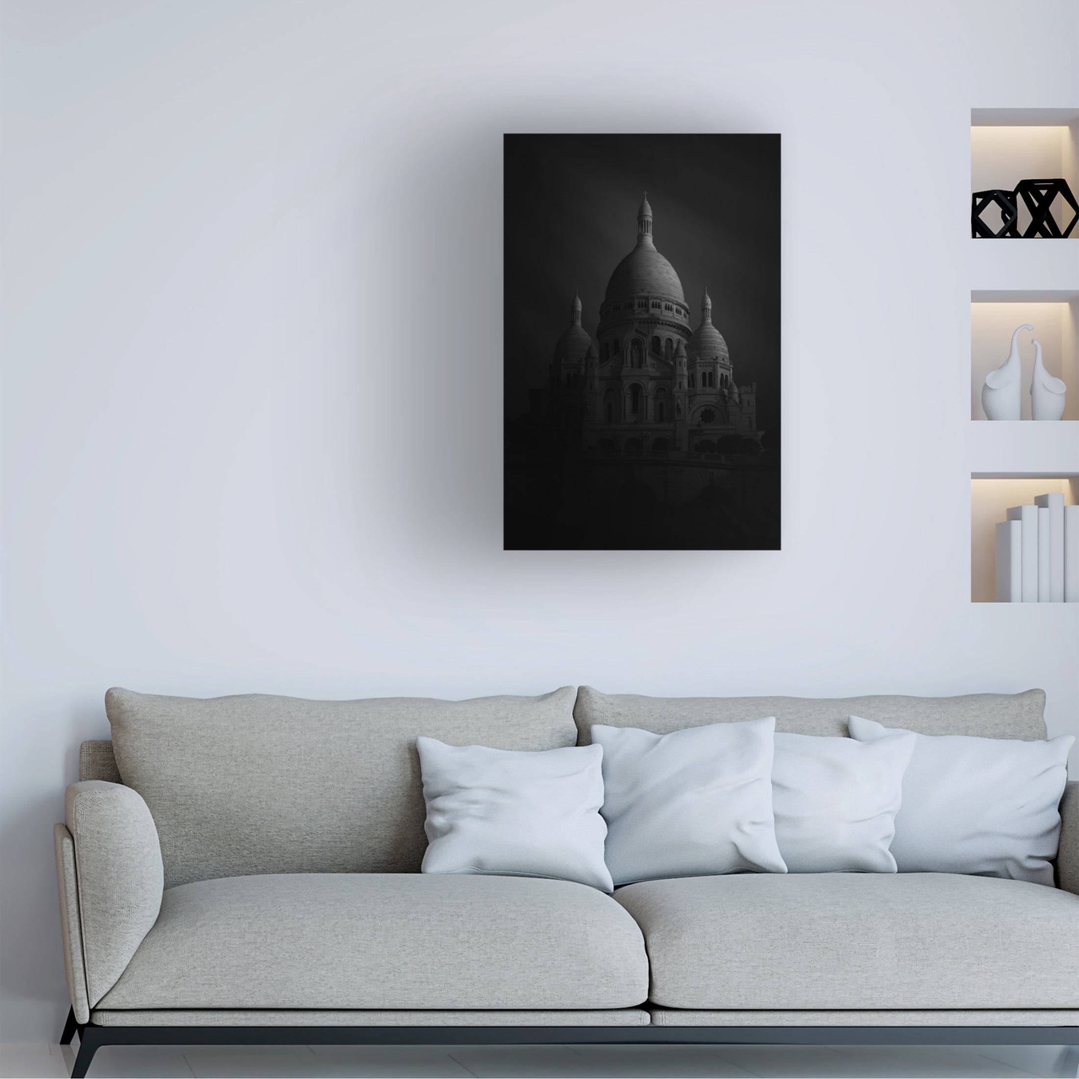 Canvas Wall Art - Sebastien DEL GROSSO 'Basilique Du Sacre Coeur' Wall Art for Living Room, Bedroom, or Office D?cor by Trademark Fine Art - 16 x 24 Inches