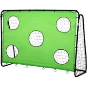 8 x 3ft Soccer Goal Target Goal 2 in 1 Design Indoor Outdoor Backyard with All Weather Polyester Net Best Gift