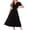 Black, variant on Womens Summer 2026 Casual Midi Maxi Dresses Lightweight Short Sleeve V Neck Elastic Waist Boho Beach Dress Pockets (Blue, M)