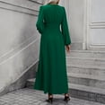thumbnail image 6 of Tianiyouqing Long Sleeve Bridesmaid Dresses for Women Long Pleated Empire Waist Formal Evening Dresses with Slit Green S, 6 of 6