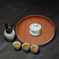 thumbnail image 3 of Wooden Plate,Wooden Round Tea Cup Tea Tray Tray Ultimate Reliability, 3 of 9