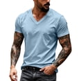 thumbnail image 7 of LWavelet V Neck Mens T-Shirts Short Sleeve Summer Comfort Shirts for Men Classic Casual Summer Basic Tee Shirt, 7 of 7