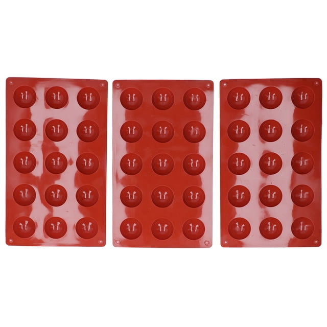 Haofy Medium Semi Sphere Silicone Mold 3Pcs Cake Mold 15 Hole Hemispherical Silicone Chocolate Mold Food Grade Dessert Bakeware For DIY Chocolate Pastry Truffle Pudding Cheesecake