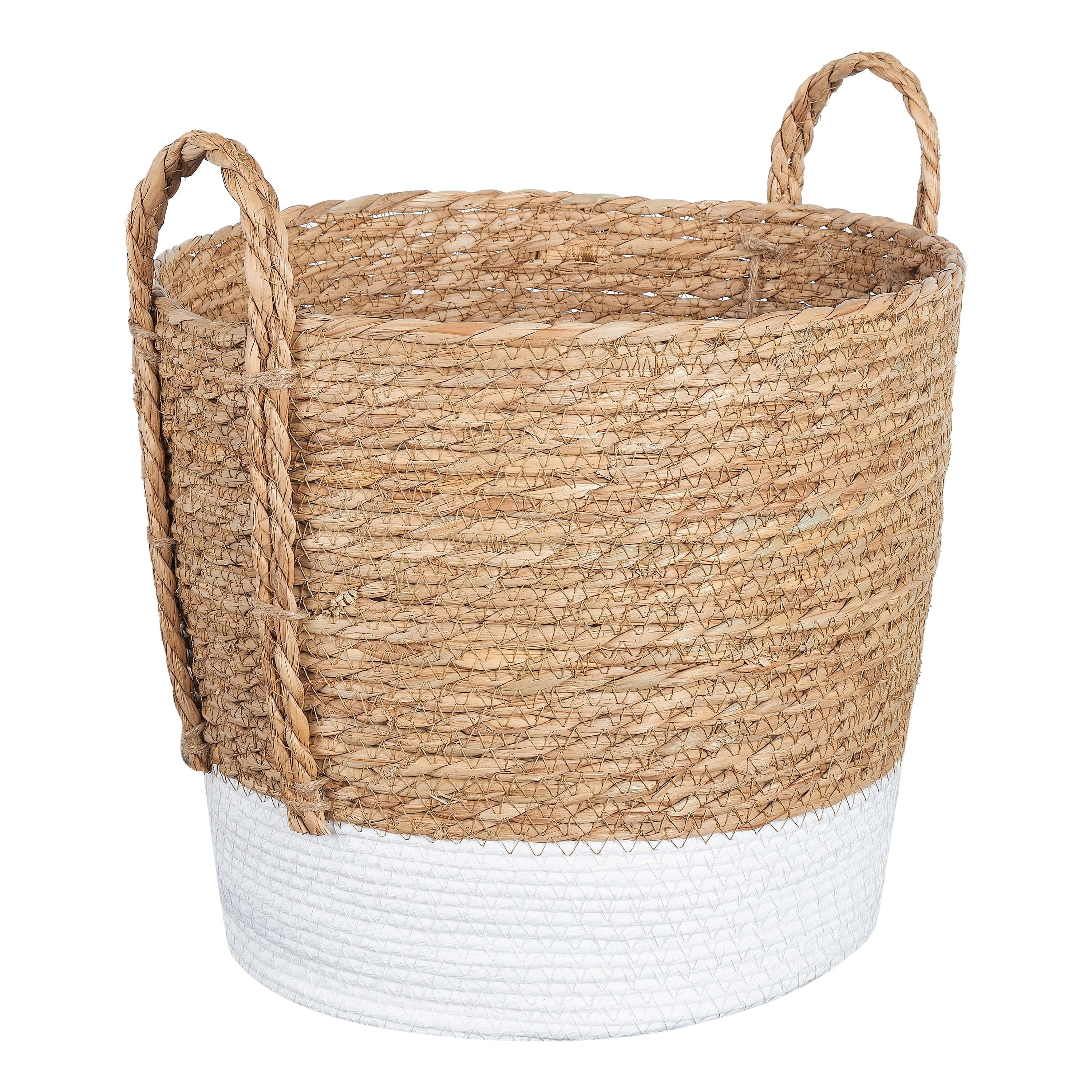 Mainstays Seagrass & Paper Rope Baskets, Set of 2, Small and Medium, Storage